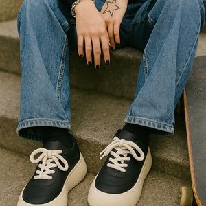 SRSOO Thick Sole Chunky Board Shoes Anime/ Harajuku Street Style